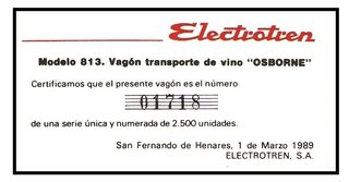 Vagón Cubas Madera Osborne H0 Electrotren