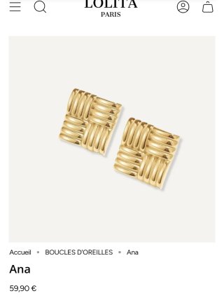 Orecchini Lolita Paris dorati geometrici