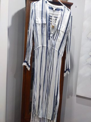 Blusa/vestido rayas azul y blanco Talla M