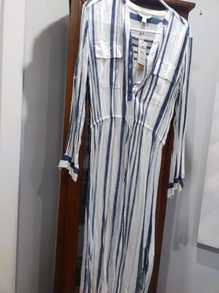 Blusa/vestido rayas azul y blanco Talla M