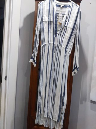 Blusa/vestido rayas azul y blanco Talla M