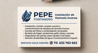 Instalador de Osmosis, Fontanero.