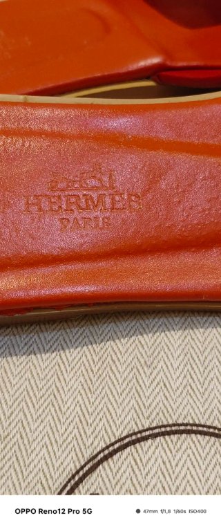 Sandali Hermes Tg 37 Arancio/Cuoio