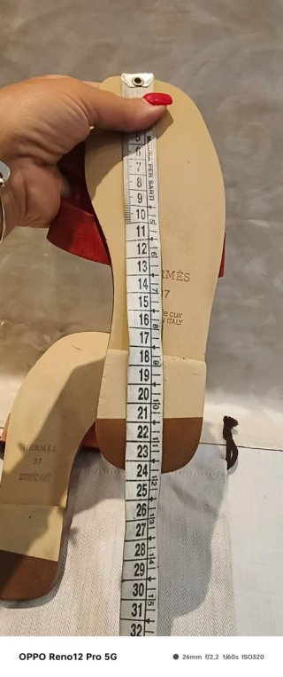 Sandali Hermes Tg 37 Arancio/Cuoio