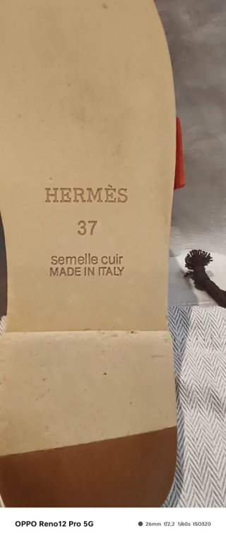 Sandali Hermes Tg 37 Arancio/Cuoio