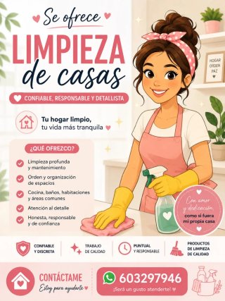 Señora formal y con experiencia, para limpieza