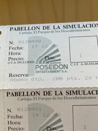 3 Entradas Pabellón Simulación Expo 92 Cartuja