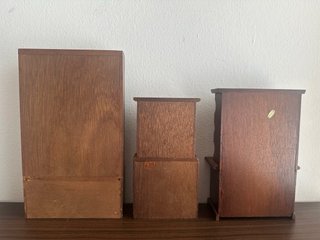 Set 3 Mobili Miniatura Legno Casa Bambole