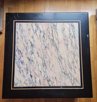 Mesa centro madera y mármol auténtico.