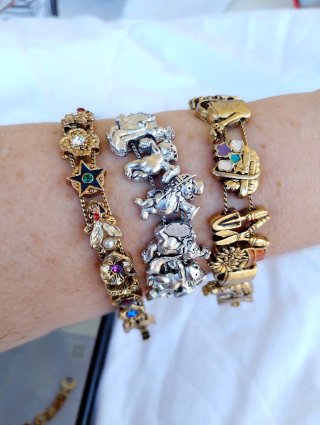Lotto 3 bracciali vintage oro e argento