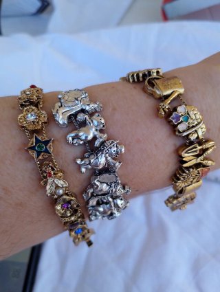 Lotto 3 bracciali vintage oro e argento