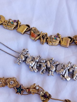 Lotto 3 bracciali vintage oro e argento