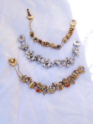 Lotto 3 bracciali vintage oro e argento