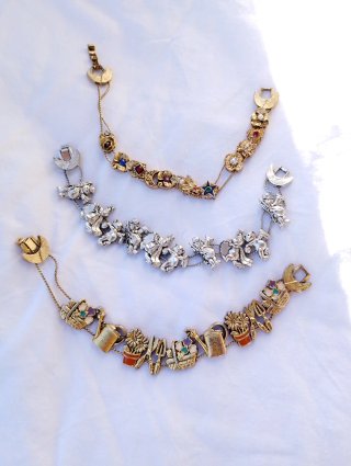 Lotto 3 bracciali vintage oro e argento