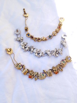 Lotto 3 bracciali vintage oro e argento
