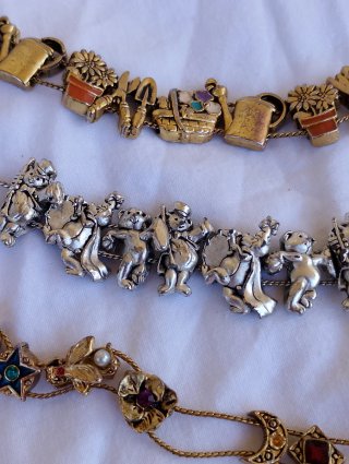 Lotto 3 bracciali vintage oro e argento