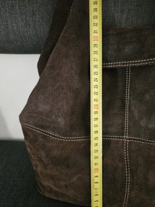 Borsa in pelle scamosciata marrone