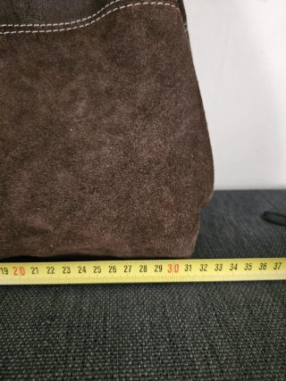 Borsa in pelle scamosciata marrone
