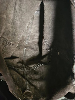 Borsa in pelle scamosciata marrone