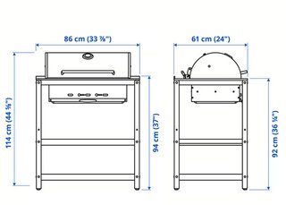 Ahumador Barbacoa IKEA GRILLSKÄR Negro/Plata