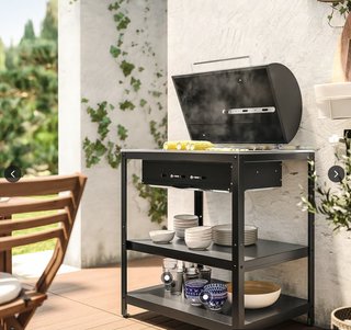 Ahumador Barbacoa IKEA GRILLSKÄR Negro/Plata