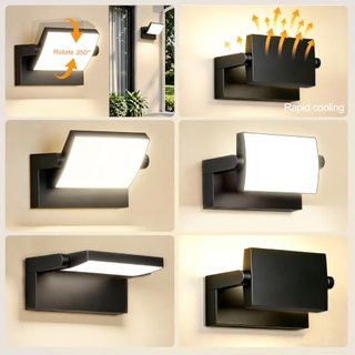 Aplique pared exterior LED 40W negro, nuevo sin
