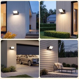 Aplique pared exterior LED 40W negro, nuevo sin