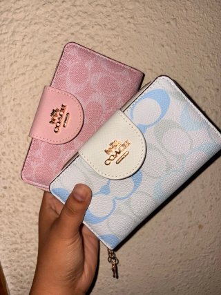 Billeteras Coach Set Rosa y Azul