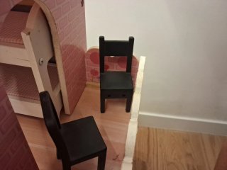 Casa de muñecas rosa de 3 pisos
