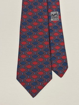 Corbata Hermes Azul y Roja