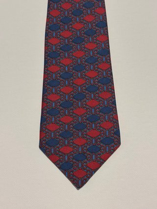 Corbata Hermes Azul y Roja