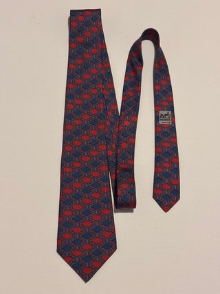 Corbata Hermes Azul y Roja