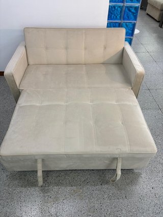 Sofá Cama Matrimonio Terciopelo Beige NUEVO