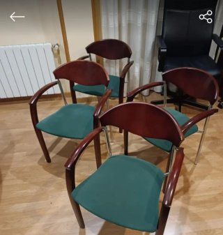 Conjunto Muebles Despacho Madera y Tela