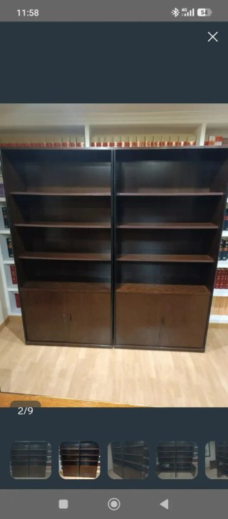 Conjunto Muebles Despacho Madera y Tela