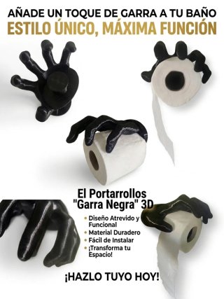 Portarrollos Garra Negra 3D