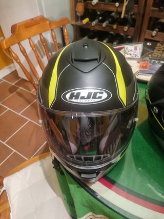 Casco Moto HJC Negro y Amarillo