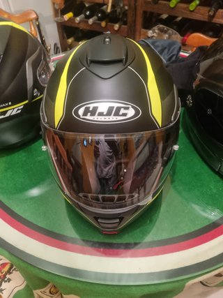 Casco Moto HJC Negro y Amarillo