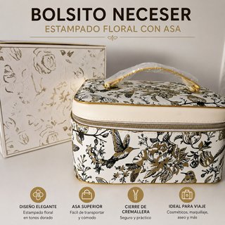 Bolsito neceser estampado floral con asa