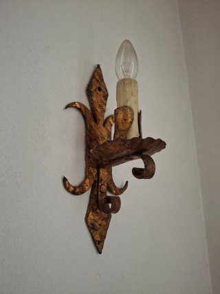 Aplique de pared antiguo dorado