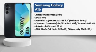 Samsung Galaxy A16 128GB Negro