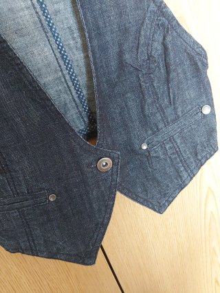 Chaleco vaquero azul oscuro. Springfield. Talla 36