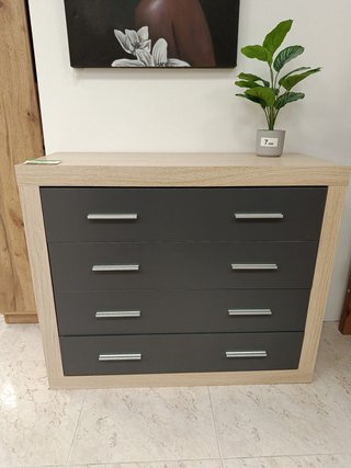 Cómoda 4 Cajones Madera y Metal