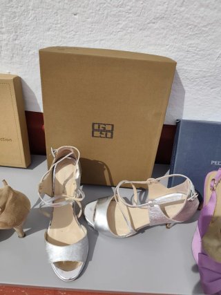 Lote Zapatos Fiesta Corina Beige y Plata