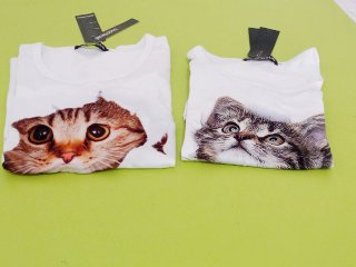 2 Camisetas Gato Mujer Talla M y S