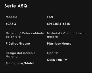 TV Hisense 40 QLED 40A5Q + 3 años garantía