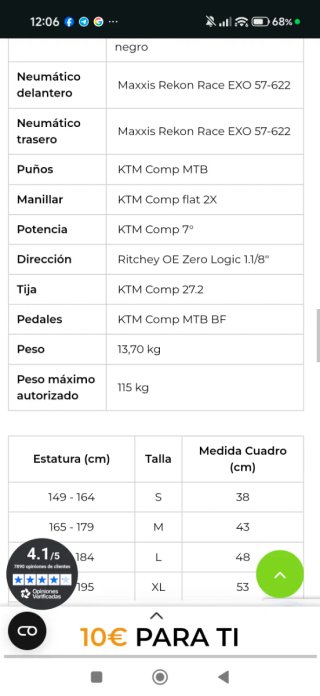 Bicicleta KTM Ultra Sport 29 talla M
