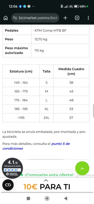 Bicicleta KTM Ultra Sport 29 talla M