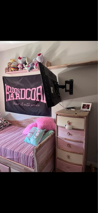 Habitación completa madera blanca rosa