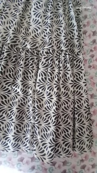 Gonna lunga cotone fantasia bianco/nero